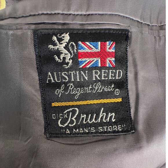 Vintage 70s Austin Reed 44R Wool WIDE LAPEL Plaid Blazer Jacket Gray Brown EUC! - Picture 7 of 11